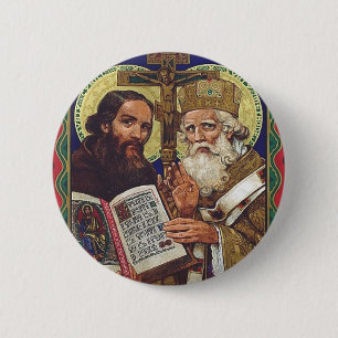 Saints Cyril and Methodius Patrons of Europe 6 Cm Round Badge