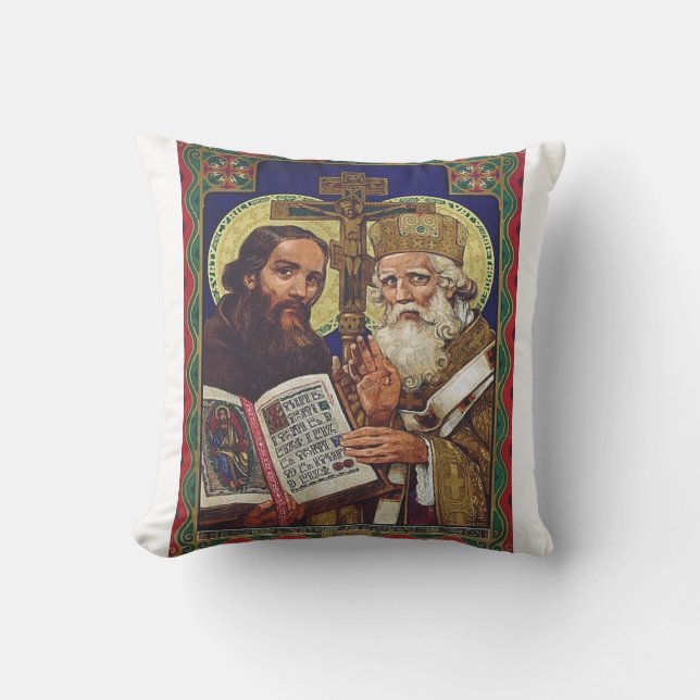 Saints Cyril and Methodius Patrons of Europe Cushion (Front)