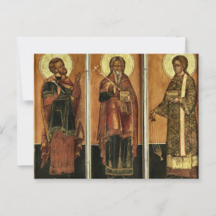Saints Gurias, Samonas and Abibus Martyrs Icon     Postcard