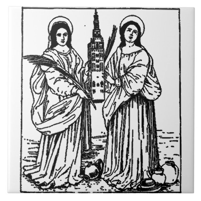 Saints Justa and Rufina patrons of Seville Tile (Front)