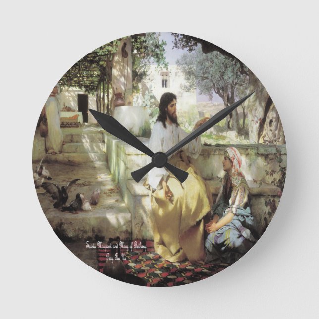 Saints Martha and Mary of Bethany Round Clock (Front)