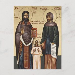 Saints Raphael, Nicholas and Irene Orthodox Icon Postcard