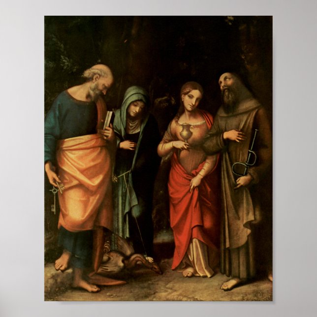 Saints St Peter Martha Mary Magdalene Correggio Poster (Front)