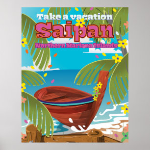 Saipan island travel poster .