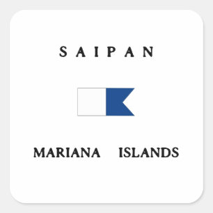 Saipan Mariana Islands Alpha Dive Flag Square Sticker