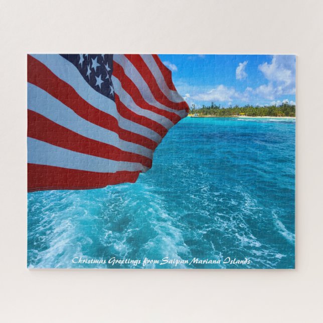 Saipan Mariana Islands.Christmas Greetings Jigsaw  Jigsaw Puzzle (Horizontal)