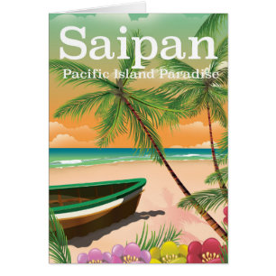 Saipan vintage style travel poster