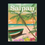 Saipan vintage style travel poster postcard<br><div class="desc">Saipan vintage style travel poster,  Northern Mariana Islands wedding poster.</div>