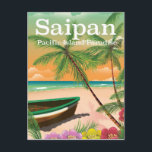 Saipan vintage style travel poster postcard<br><div class="desc">Saipan vintage style travel poster,  Northern Mariana Islands wedding poster.</div>