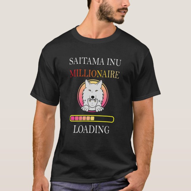 Saitama Inu Millionaire Loading Funny Crypto T-Shirt (Front)