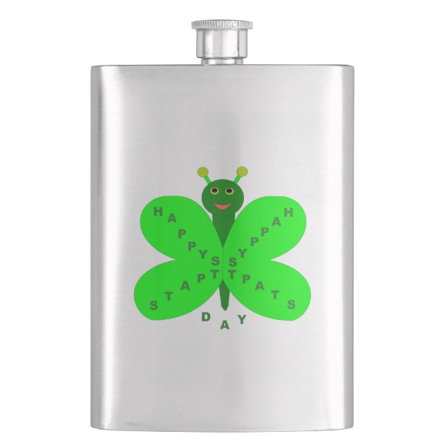 Saitn Patrick's Day Butterfly Flasks (Front)