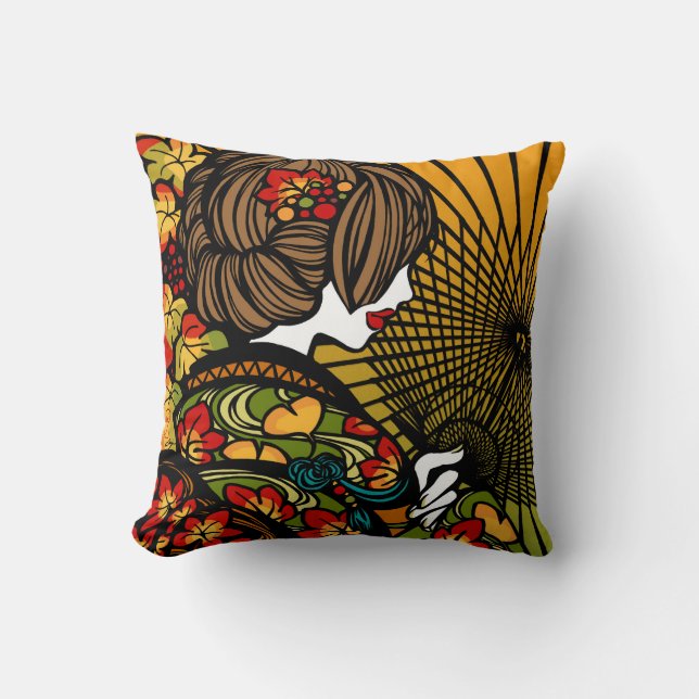 SajuArt Zen "Bangasa and Autumn Colour" Pillow (Front)