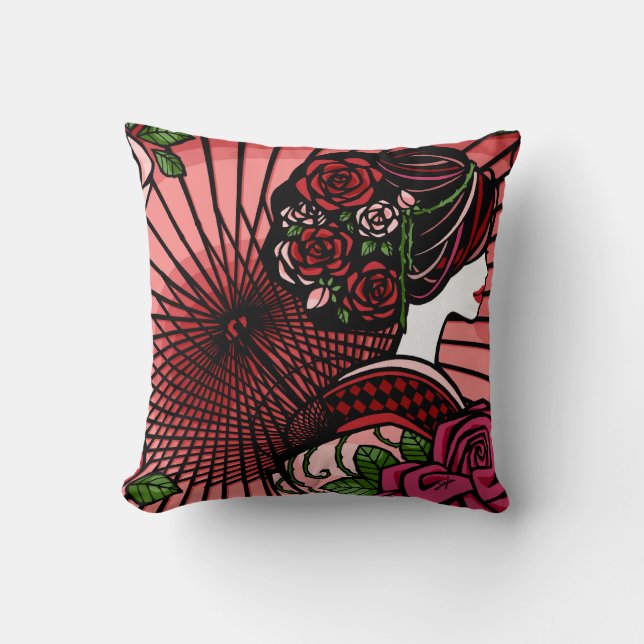 SajuArt Zen "Rose Princess" Pillow (Front)