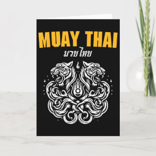 Sak Yant Muay Thai Art Tattoo Twin Tiger Kickboxin Card