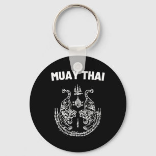 Sak Yant Muay Thai Art Tattoo Twin Tiger Kickboxin Key Ring
