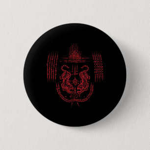 Sak Yant Muay Thai Kickboxing Tattoo Asian Cultura 6 Cm Round Badge
