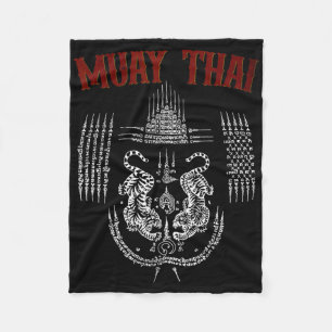Sak Yant Muay Thai Kickboxing Tattoo Asian Cultura Fleece Blanket