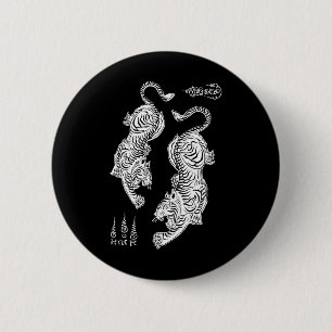 Sak Yant Muay Thai Kickboxing Tigers Tattoo Asian  6 Cm Round Badge