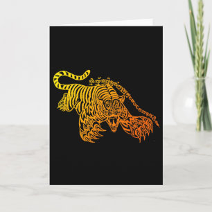 Sak Yant Muay Thai Tattoo Brave Tiger Kickboxing T Card