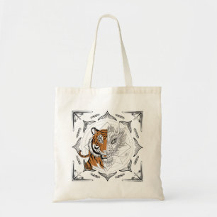 Sak Yant Tiger morphing into Dragon Tote Bag