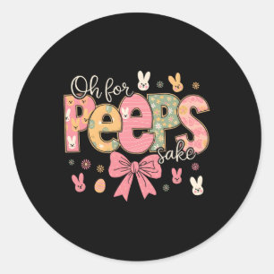 Sake Funny Easter Bunny Print Gles Happy Easter Wo Classic Round Sticker