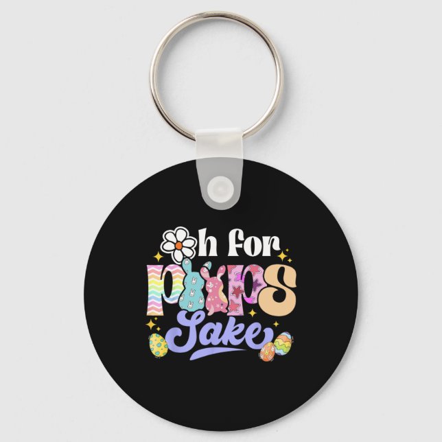 Sake Funny Easter Bunny Print Gles Happy Easter Wo Key Ring (Front)