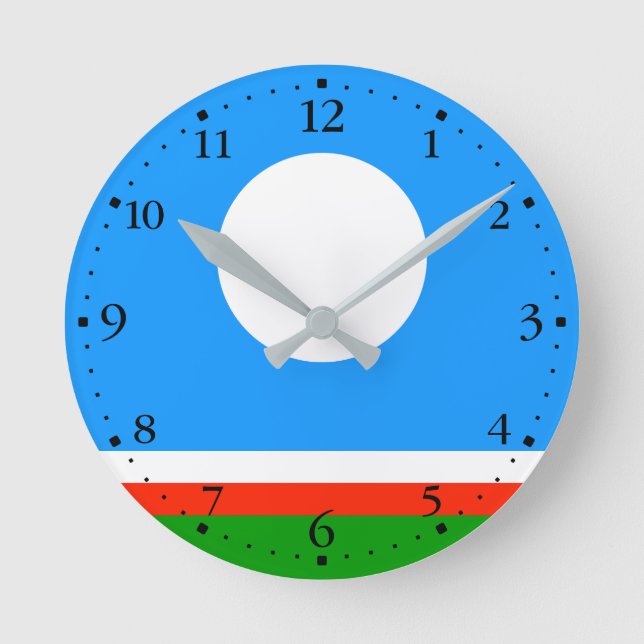 Sakha Flag Round Clock (Front)
