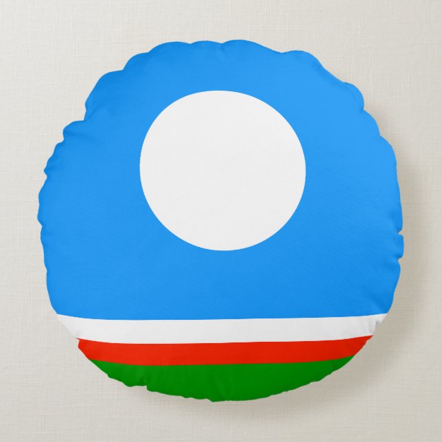 Sakha Flag Round Cushion (Front)