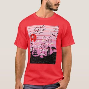 Sakura and Japanese temple Anime T-Shirt