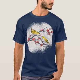 Sakura Bird Animal Lover Birdwatching Cherry Bloss T-Shirt