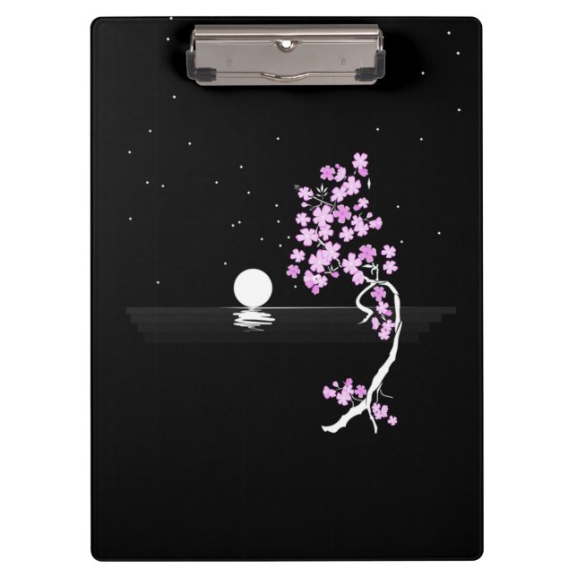 Sakura Blooms under a Full Moon Clipboard (Front)