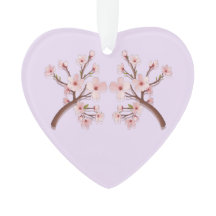 Sakura Blossom Branch Heart Acrylic Ornament