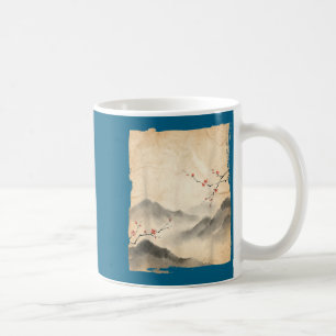 Sakura Blossom Branches Japanese Ink Painting Art Coffee Mug
