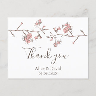 Sakura Blossom Floral Thank you Card 