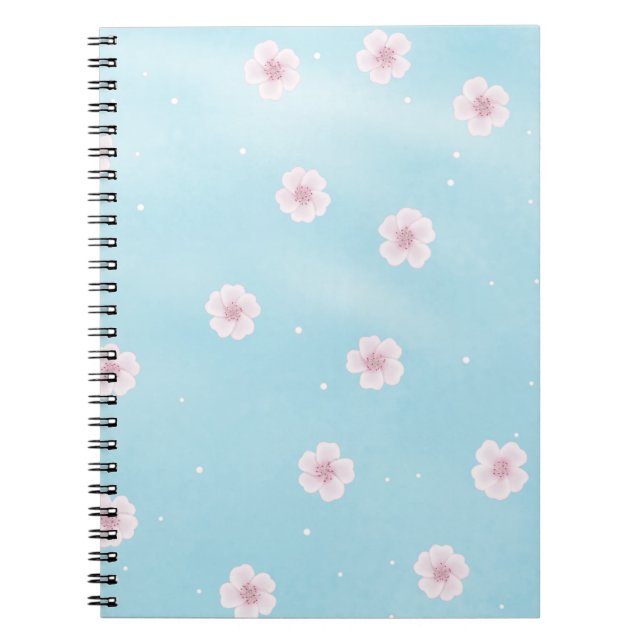 Sakura Blossom Japanese Spring Floral Notebook (Front)