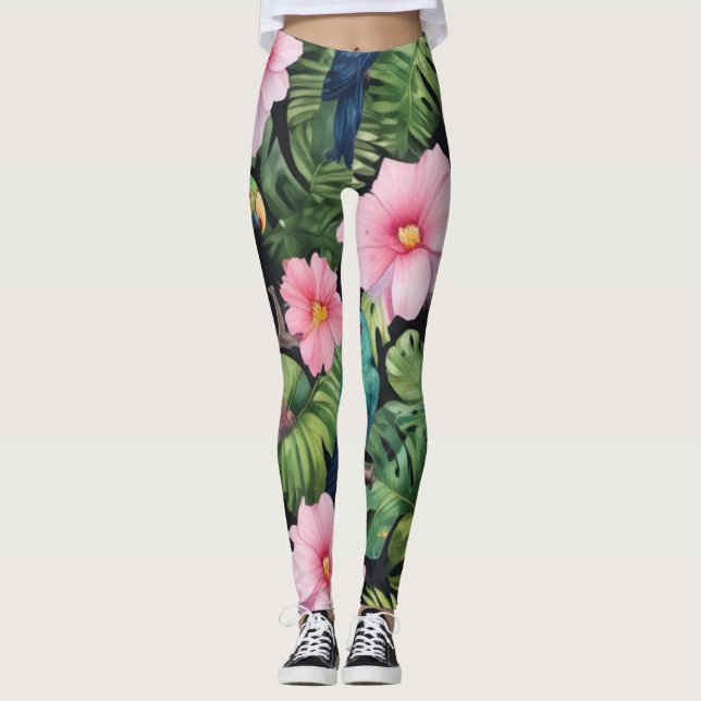 Sakura Blossom Pattern Leggings (Front)