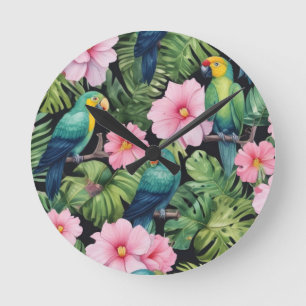  Sakura Blossom Pattern playing  Round Clock