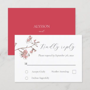 Sakura Blossom Wedding RSVP card