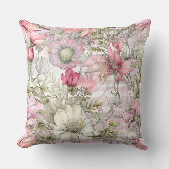 Sakura Blush Serenade Botanical Cushion (Front)