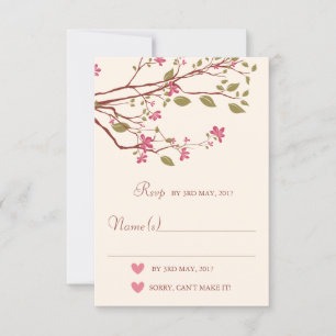 Sakura/Cherry Blossom Branch Wedding RSVP Card