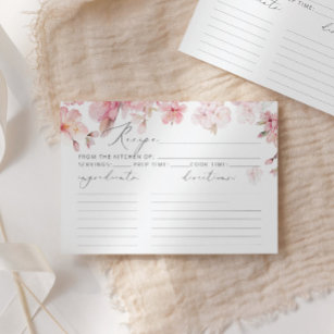 Sakura Cherry blossom bridal shower recipe card