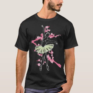 Sakura Cherry Blossom En Pointe Dancer Girls Women T-Shirt