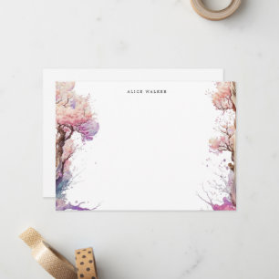 sakura cherry blossom floral Stationery Note Card