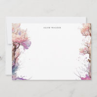 sakura cherry blossom floral Stationery Note Card