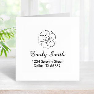 Sakura Cherry Blossom Flower Address Rubber Stamp