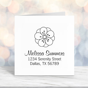 Sakura Cherry Blossom Flower Address Self-inking Stamp