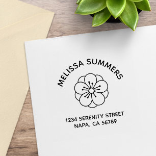 Sakura Cherry Blossom Flower Arch Address Rubber Stamp