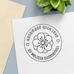 Sakura Cherry Blossom Flower Handmade with Love Self-inking Stamp