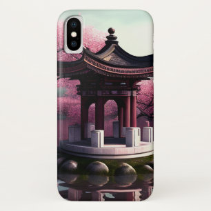 Sakura Cherry Blossom Garden Shrine Pond Japanese Case-Mate iPhone Case
