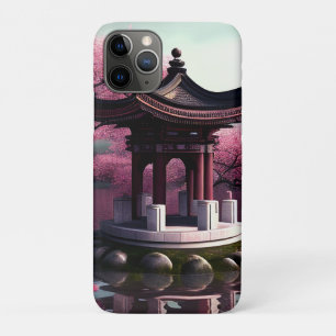 Sakura Cherry Blossom Garden Shrine Pond Japanese Case-Mate iPhone Case